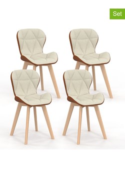 IDOMYA Factory Krzesła (4 szt.) &quot;Gladys&quot; w kolorze beżowym do jadalni - 50 x 79 x 46 cm ze sklepu Limango Polska w kategorii Meble - zdjęcie 187704348