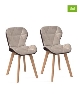 IDOMYA Factory Krzesła (2 szt.) &quot;Gladys&quot; w kolorze szarobrązowym do jadalni - 46 x 79 x 50 cm ze sklepu Limango Polska w kategorii Meble - zdjęcie 187704376