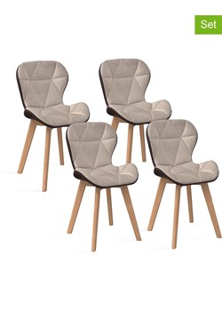 IDOMYA Factory Krzesła (4 szt.) &quot;Gladys&quot; w kolorze beżowo-brązowym - 50 x 79 x 46 cm ze sklepu Limango Polska w kategorii Meble - zdjęcie 187704386