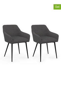 IDOMYA Factory Krzesła (2 szt.) &quot;Jenny&quot; w kolorze antracytowym - 56 x 76 x 51 cm ze sklepu Limango Polska w kategorii Meble - zdjęcie 187704425