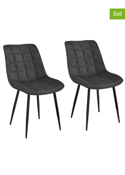 IDOMYA Factory Krzesła (2 szt.) &quot;Melinda&quot; w kolorze antracytowym - 46 x 82 x 62,5 cm ze sklepu Limango Polska w kategorii Meble - zdjęcie 187704518