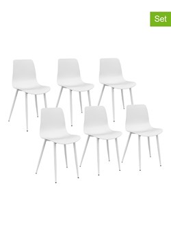 IDOMYA Factory Krzesła (6 szt.) &quot;Nala&quot; w kolorze białym - 48 x 79 x 48 cm ze sklepu Limango Polska w kategorii Meble - zdjęcie 187704535