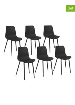 IDOMYA Factory Krzesła (6 szt.) &quot;Nala&quot; w kolorze czarnym - 48 x 79 x 48 cm ze sklepu Limango Polska w kategorii Meble - zdjęcie 187704549
