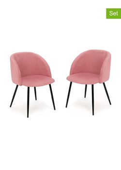 IDOMYA Factory Krzesła (2 szt.) &quot;Nina&quot; w kolorze jasnoróżowym - 52 x 79 x 60 cm ze sklepu Limango Polska w kategorii Meble - zdjęcie 187704586