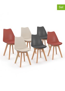 IDOMYA Factory Krzesła (6 szt.) w kolorze kremowo-pomarańczowo-szarym - 46 x 79,5 cm ze sklepu Limango Polska w kategorii Meble - zdjęcie 187704649