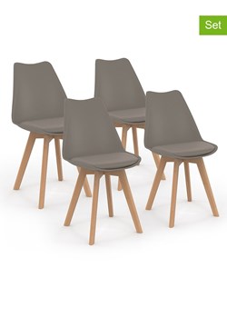 IDOMYA Factory Krzesła (4 szt.) &quot;Nordia&quot; w kolorze beżowo-jasnobrązowym - 51 x 79,5 x 46 cm ze sklepu Limango Polska w kategorii Meble - zdjęcie 187704678