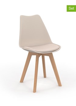 IDOMYA Factory Krzesła (2 szt.) &quot;Nordia&quot; w kolorze beżowym - 46 x 79,5 x 51 cm ze sklepu Limango Polska w kategorii Meble - zdjęcie 187704688