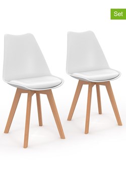 IDOMYA Factory Krzesła (2 szt.) &quot;Nordia&quot; w kolorze białym - 46 x 79,5 x 51 cm ze sklepu Limango Polska w kategorii Meble - zdjęcie 187704706