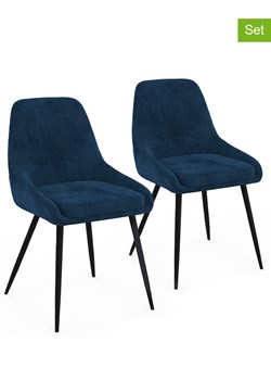 IDOMYA Factory Krzesła (2 szt.) &quot;Olivia&quot; w kolorze niebieskim - 47,5 x 79 x 54 cm ze sklepu Limango Polska w kategorii Meble - zdjęcie 187704729