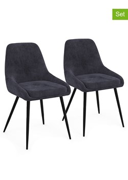 IDOMYA Factory Krzesła (2 szt.) &quot;Olivia&quot; w kolorze antracytowym - 47,5 x 79 x 54 cm ze sklepu Limango Polska w kategorii Meble - zdjęcie 187704755