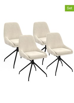 IDOMYA Factory Krzesła (4 szt.) &quot;Olivia&quot; w kolorze kremowo-czarnym - 54 x 79 x 47,5 cm ze sklepu Limango Polska w kategorii Meble - zdjęcie 187704829