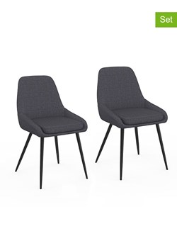 IDOMYA Factory Krzesła (2 szt.) &quot;Ornella&quot; w kolorze antracytowym - 47,5 x 79 x 54 cm ze sklepu Limango Polska w kategorii Meble - zdjęcie 187704857