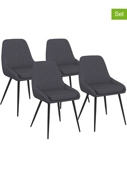 IDOMYA Factory Krzesła (4 szt.) &quot;Ornella&quot; w kolorze antracytowo-czarnym - 54 x 79 x 47,5 cm ze sklepu Limango Polska w kategorii Meble - zdjęcie 187704866