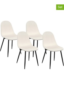 IDOMYA Factory Krzesła (4 szt.) &quot;Sofia&quot; w kolorze biało-czarnym do jadalni - 54 x 86 x 43 cm ze sklepu Limango Polska w kategorii Meble - zdjęcie 187704929