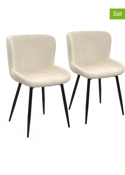 IDOMYA Factory Krzesła (2 szt.) w kolorze kremowo-czarnym do jadalni - 52 x 79 x 50 cm ze sklepu Limango Polska w kategorii Meble - zdjęcie 187704937