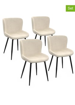 IDOMYA Factory Krzesła (4 szt.) w kolorze kremowo-czarnym do jadalni - 52 x 79 x 50 cm ze sklepu Limango Polska w kategorii Meble - zdjęcie 187704946