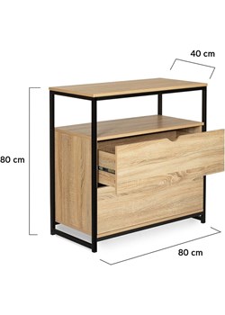 IDOMYA Essentials Komoda &quot;Memphis&quot; w kolorze jasnobrązowo-czarnym - 80 x 80 x 40 cm ze sklepu Limango Polska w kategorii Meble - zdjęcie 187704979