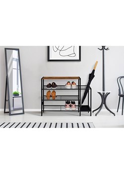 IDOMYA Essentials Regał &quot;Elize&quot; w kolorze jasnobrązowo-czarnym na buty - 80 x 60 x 30 cm ze sklepu Limango Polska w kategorii Szafy - zdjęcie 187705276