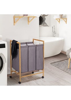 IDOMYA Essentials Kosz w kolorze jasnobrązowo-szarym na pranie - 61 x 83 x 40 cm ze sklepu Limango Polska w kategorii Akcesoria łazienkowe - zdjęcie 187705477