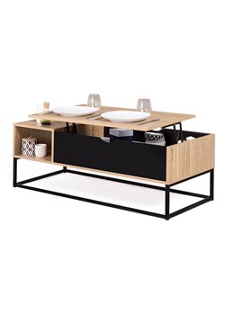 IDOMYA Essentials Ława &quot;Memphis&quot; w kolorze jasnobrązowo-czarnym - 110 x 44,5 x 55 cm ze sklepu Limango Polska w kategorii Stoliki kawowe - zdjęcie 187705959