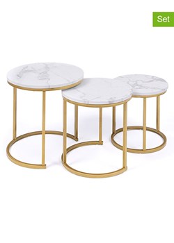 IDOMYA Essentials Stoliki (3 szt.) &quot;Glam&quot; w kolorze biało-złotym ze sklepu Limango Polska w kategorii Stoliki kawowe - zdjęcie 187706106