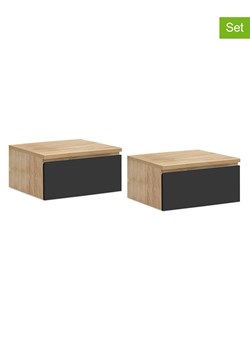 IDOMYA Essentials Stoliki nocne (2 szt.) &quot;Tom&quot; w kolorze jasnobrązowo-czarnym - 40 x 18 x 30 cm ze sklepu Limango Polska w kategorii Szafy - zdjęcie 187706177