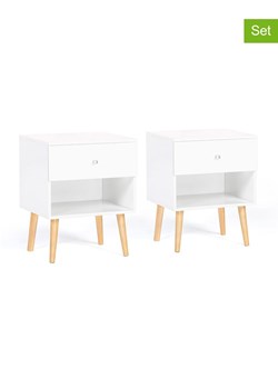 IDOMYA Essentials Stoliki nocne (2 szt.) w kolorze białym - 40 x 50 x 34 cm ze sklepu Limango Polska w kategorii Szafy - zdjęcie 187706185