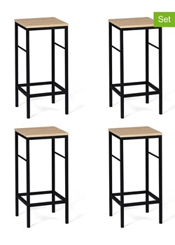IDOMYA Factory Hockery barowe (4 szt.) w kolorze jasnobrązowo-czarnym - 32 x 67 x 32 cm ze sklepu Limango Polska w kategorii Meble - zdjęcie 187706257