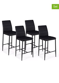 IDOMYA Factory Hockery barowe (4 szt.) &quot;Regilux&quot; w kolorze czarnym - 43 x 100 x 52 cm ze sklepu Limango Polska w kategorii Meble - zdjęcie 187706307