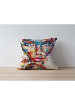 ABERTO DESIGN Poszewka w kolorze beżowo-błękitnym na poduszkę ze sklepu Limango Polska w kategorii Poduszki dekoracyjne - zdjęcie 187708235