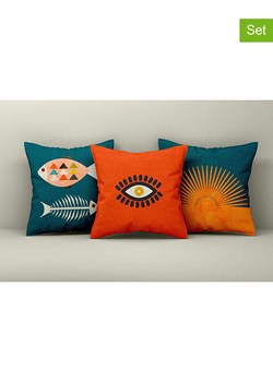 ABERTO DESIGN Poszewki (3 szt.) w kolorze morsko-pomarańczowo-czerwonym na poduszki ze sklepu Limango Polska w kategorii Poduszki dekoracyjne - zdjęcie 187708445