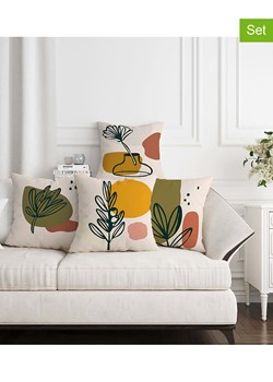 ABERTO DESIGN Poszewki (4 szt.) w kolorze biało-oliwkowym na poduszkę ze sklepu Limango Polska w kategorii Poduszki dekoracyjne - zdjęcie 187708465