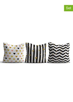 ABERTO DESIGN Poszewki (3 szt.) w kolorze złoto-czarno-białym na poduszki ze sklepu Limango Polska w kategorii Poduszki dekoracyjne - zdjęcie 187709238