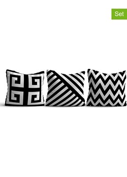 ABERTO DESIGN Poszewki (3 szt.) w kolorze biało-czarnym na poduszki ze sklepu Limango Polska w kategorii Poduszki dekoracyjne - zdjęcie 187709247