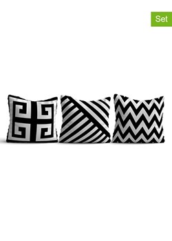 ABERTO DESIGN Poszewki (3 szt.) w kolorze biało-czarnym na poduszki ze sklepu Limango Polska w kategorii Poduszki dekoracyjne - zdjęcie 187709248