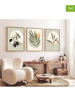 ABERTO DESIGN Druki artystyczne (3 szt.) w drewnianej ramce ze sklepu Limango Polska w kategorii Obrazy - zdjęcie 187709268
