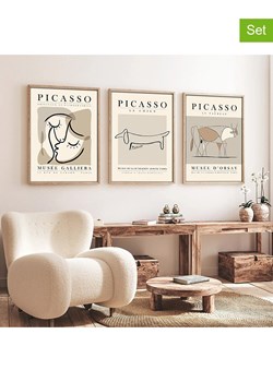 ABERTO DESIGN Druki artystyczne (3 szt.) w drewnianej ramce ze sklepu Limango Polska w kategorii Obrazy - zdjęcie 187709319