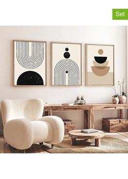 ABERTO DESIGN Druki artystyczne (3 szt.) w drewnianej ramce ze sklepu Limango Polska w kategorii Obrazy - zdjęcie 187709329