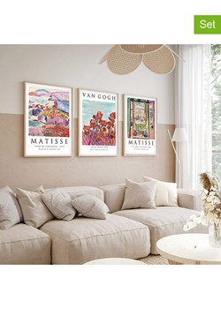 ABERTO DESIGN Druki artystyczne (3 szt.) w drewnianej ramce ze sklepu Limango Polska w kategorii Obrazy - zdjęcie 187709335