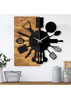 ABERTO DESIGN Zegar ścienny &quot;Clock - 32&quot; w kolorze jasnobrązowo-czarnym - 60 x 58 cm ze sklepu Limango Polska w kategorii Zegary - zdjęcie 187710379
