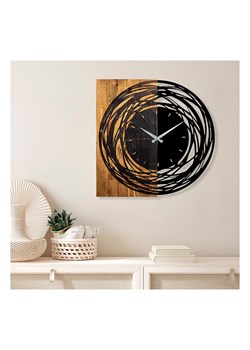 ABERTO DESIGN Zegar ścienny w kolorze czarno-jasnobrązowym - 58 x 58 cm ze sklepu Limango Polska w kategorii Zegary - zdjęcie 187710386