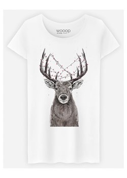 WOOOP Koszulka &quot;Christmas Deer&quot; w kolorze białym ze sklepu Limango Polska w kategorii Bluzki damskie - zdjęcie 187710718