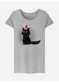 WOOOP Koszulka &quot;Christmas Cat&quot; w kolorze szarym ze sklepu Limango Polska w kategorii Bluzki damskie - zdjęcie 187710727