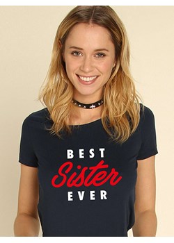 WOOOP Koszulka &quot;Best Sister Ever&quot; w kolorze granatowym ze sklepu Limango Polska w kategorii Bluzki damskie - zdjęcie 187710738
