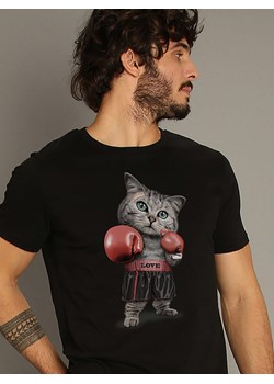 WOOOP Koszulka &quot;Boxing Cat&quot; w kolorze czarnym ze sklepu Limango Polska w kategorii T-shirty męskie - zdjęcie 187710799