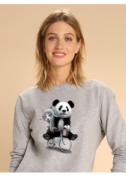 WOOOP Bluza &quot;Panda Bicycle&quot; w kolorze szarym ze sklepu Limango Polska w kategorii Bluzy damskie - zdjęcie 187710918