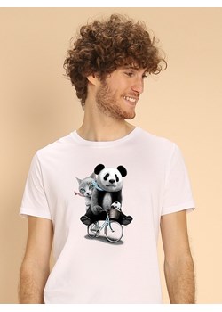 WOOOP Koszulka &quot;Panda Bicycle&quot; w kolorze białym ze sklepu Limango Polska w kategorii T-shirty męskie - zdjęcie 187710919