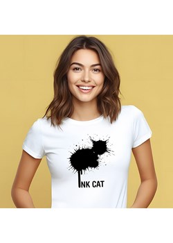 WOOOP Koszulka &quot;Ink Cat&quot; w kolorze białym ze sklepu Limango Polska w kategorii Bluzki damskie - zdjęcie 187711018
