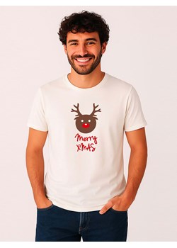 WOOOP Koszulka &quot;Merry Xmas&quot; w kolorze białym ze sklepu Limango Polska w kategorii T-shirty męskie - zdjęcie 187711068