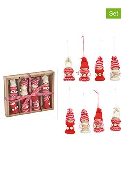 G. Wurm Zawieszki dekoracyjne (8 szt.) w kolorze czerwono-białym - 4 x 7 x 3 cm ze sklepu Limango Polska w kategorii Dekoracje bożonarodzeniowe - zdjęcie 187712917